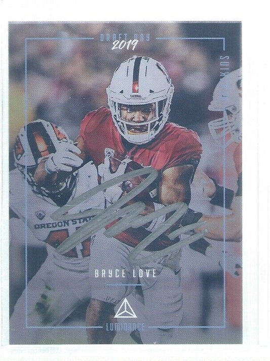BRYCE LOVE 2019 PANINI LUNINANCE DRAFT DAY ON CARD AUTO RC
