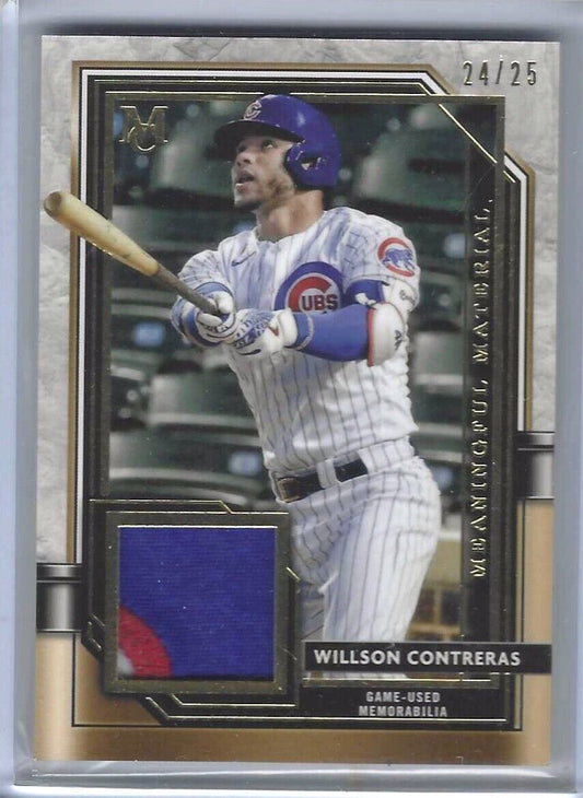 WILLSON CONTRERAS 2021 TOPPS MUSEUM GAME USED CUBS PATCH #d /25