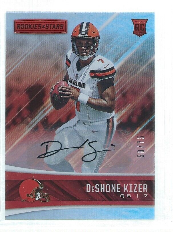 DESHONE KIZER 2017 PANINI ROOKIES & STARS AUTO RED RC #D 50/75