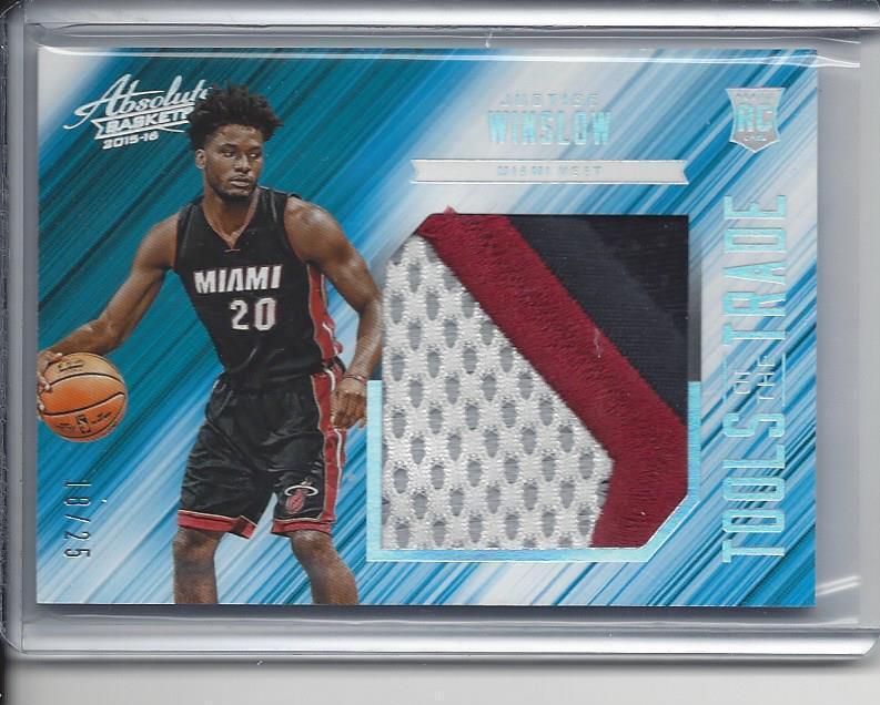 JUSTISE WINSLOW 2015-16 ABSOLUTE TOOLS OF THE TRADE JUMBO 3 COLOR PATCH RC /25
