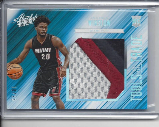JUSTISE WINSLOW 2015-16 ABSOLUTE TOOLS OF THE TRADE JUMBO 3 COLOR PATCH RC /25