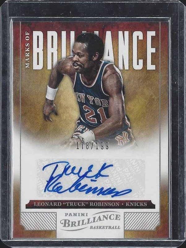 LEONARD TRUCK ROBINSON 2012-13 PANINI MARKS OF BRILLIANCE KNICKS AUTO #D 178/199