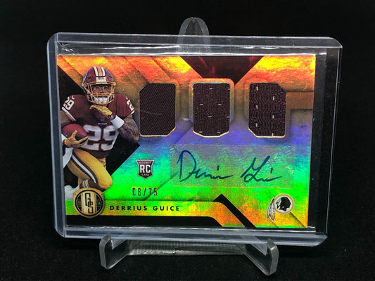 DERRIUS GUICE 2018 PANINI GOLD STANDARD TRIPLE JERSEY AUTO RC #D 8/75