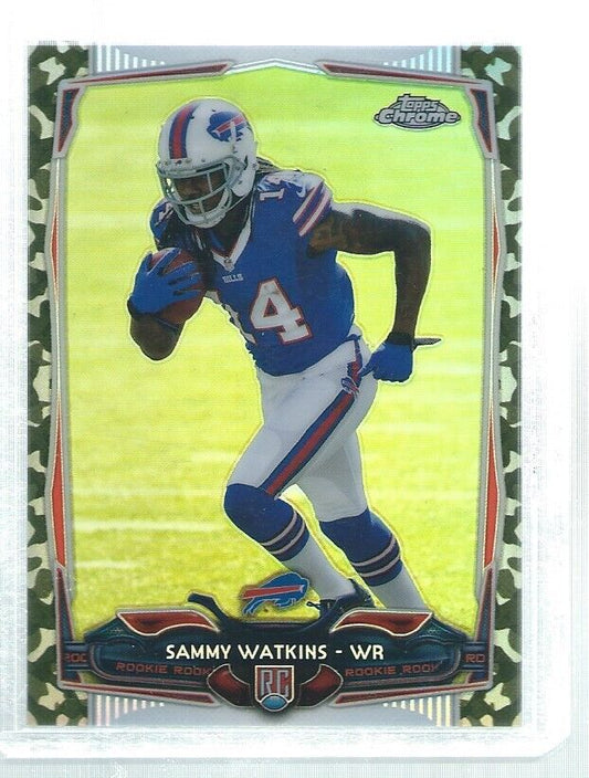 SAMMY WATKINS 2014 TOPPS CHROME CAMO REFRACTOR ROOKIE RC #D 409/499