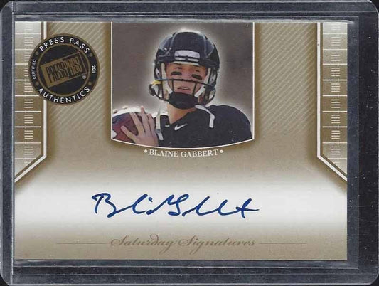 BLAINE GABBERT 2011 PRESS PASS SATURDAY SIGNATURES ON CARD ROOKIE AUTO RC