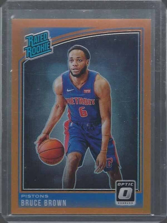 BRUCE BROWN 2018-19 DONRUSS OPTIC ORANGE HOLO ROOKIE RC #D 121/199