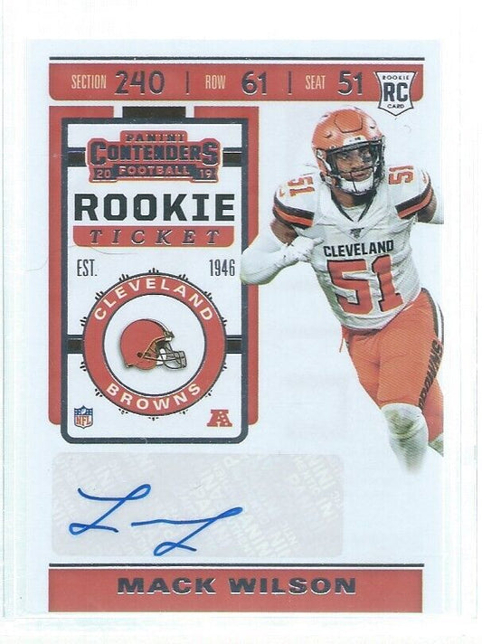 MACK WILSON 2019 PANINI CONTENDERS ROOKIE TICKET AUTO RC #228