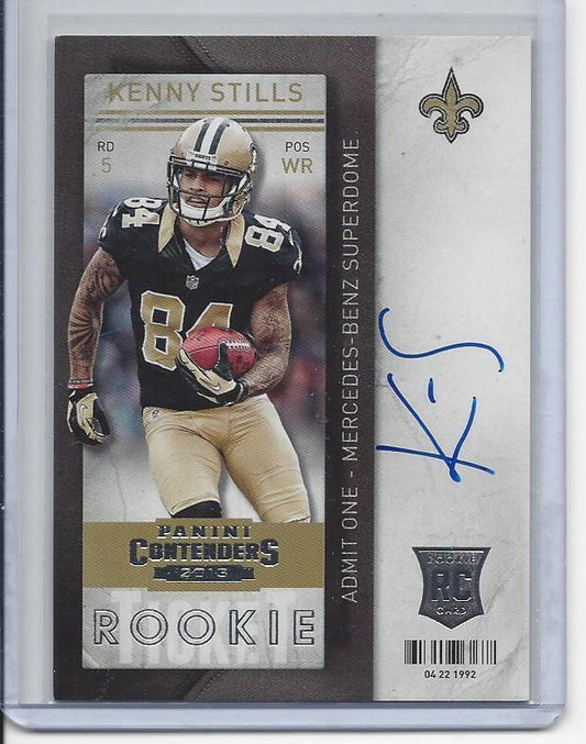 KENNY STILLS 2013 CONTENDERS SP VARIATION ON CARD ROOKIE TICKET AUTO RC #218