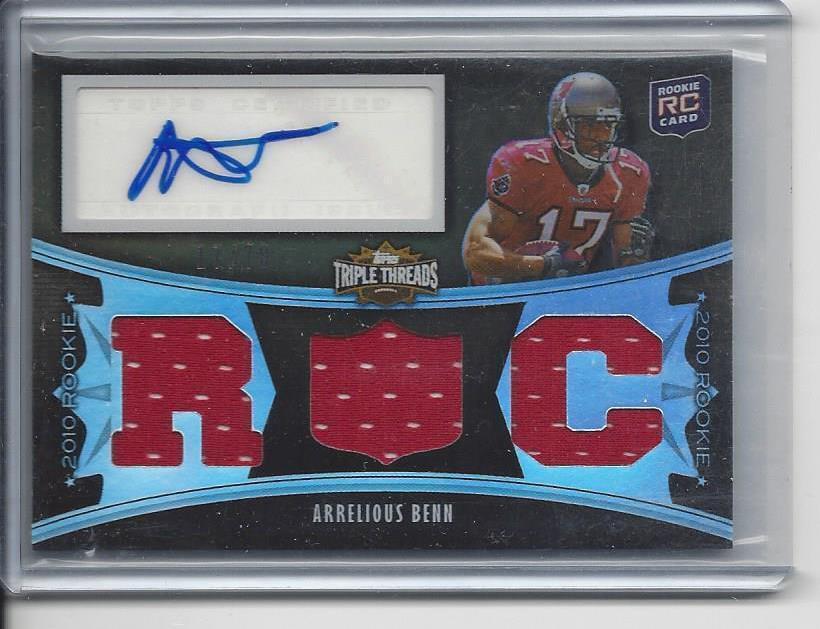 1/1 ARRELIOUS BENN 2010 TRIPLE THREADS JERSEY AUTO RC #D 17/70 HIS JERSEY #17!!!