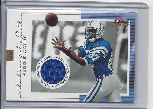 REGGIE WAYNE 2001 FLEER GENUINE FUTURE WATCH COLTS ROOKIE JERSEY RC #D 696/1000