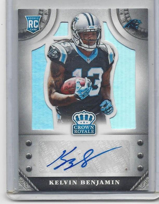 KELVIN BENJAMIN 2014 CROWN ROYALE PANTHERS ROOKIE AUTO RC #D 82/99