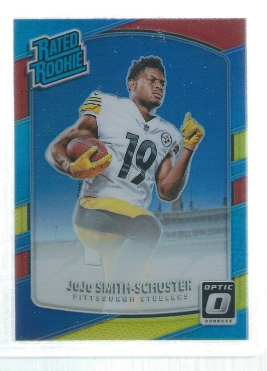 JUJU SMITH-SCHUSTER 2017 DONRUSS OPTIC HOLO RATED ROOKIE RED YELLOW RC #176