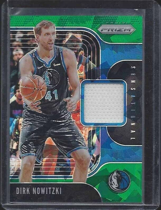 DIRK NOWITZKI 2019-20 PANINI PRIZM GREEN CRACKED ICE JERSEY #D 52/56