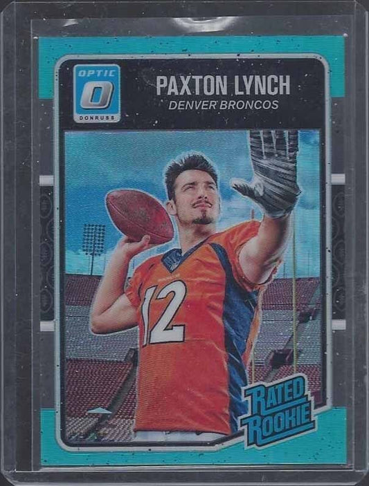 PAXTON LYNCH 2016 DONRUSS OPTIC AQUA BLUE TEAL HOLO ROOKIE RC #D 47/299