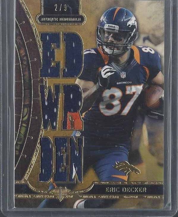 ERIC DECKER 2013 TOPPS TRIPLE THREADS DIE CUT GOLD TRIPLE PATCH #D 2/9