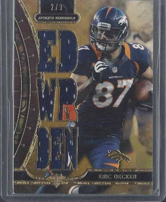 ERIC DECKER 2013 TOPPS TRIPLE THREADS DIE CUT GOLD TRIPLE PATCH #D 2/9