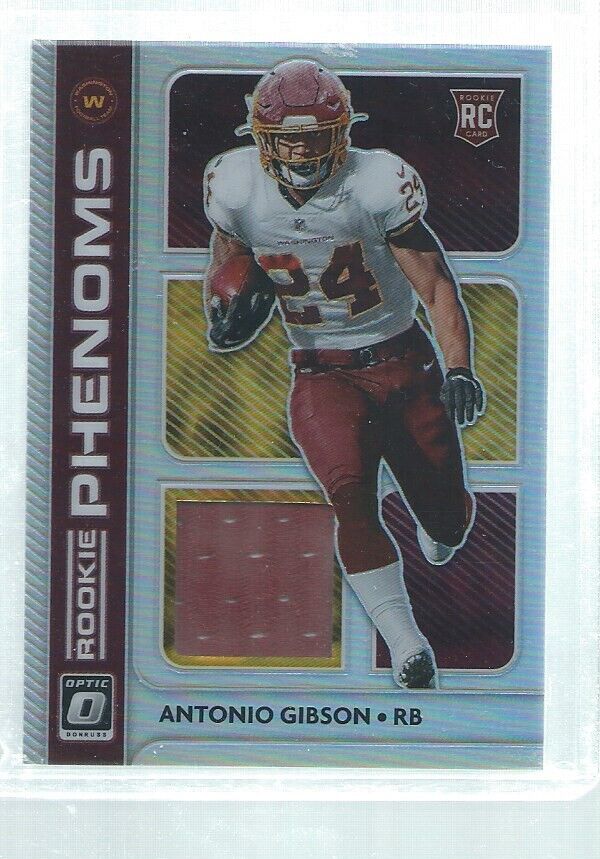 ANTONIO GIBSON 2020 DONRUSS OPTIC ROOKIE PHENOMS JERSEY SILVER PRIZM HOLO RC