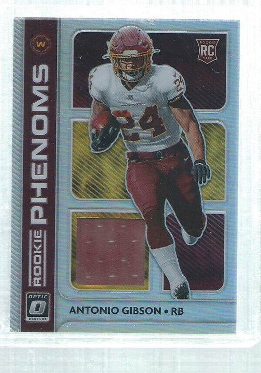 ANTONIO GIBSON 2020 DONRUSS OPTIC ROOKIE PHENOMS JERSEY SILVER PRIZM HOLO RC