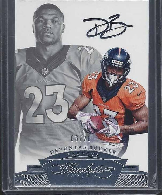 DEVONTAE BOOKER 2016 FLAWLESS SILVER BRONCOS ON CARD ROOKIE AUTO RC #D 3/20