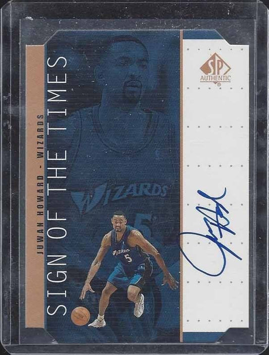 JUWAN HOWARD 1999 SP AUTHENTIC SIGN OF THE TIMES DIE CUT ON CARD AUTO