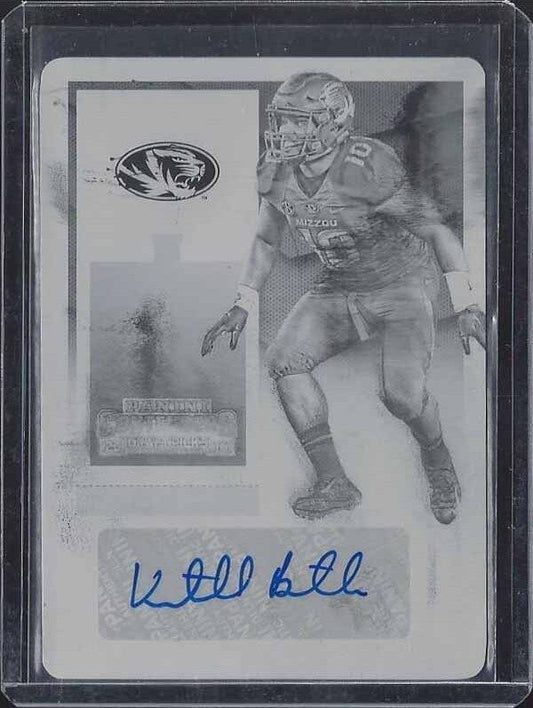 KENTRELL BROTHERS 2016 CONTENDERS DRAFT PICKS BLACK PRINTING PLATE AUTO RC 1/1