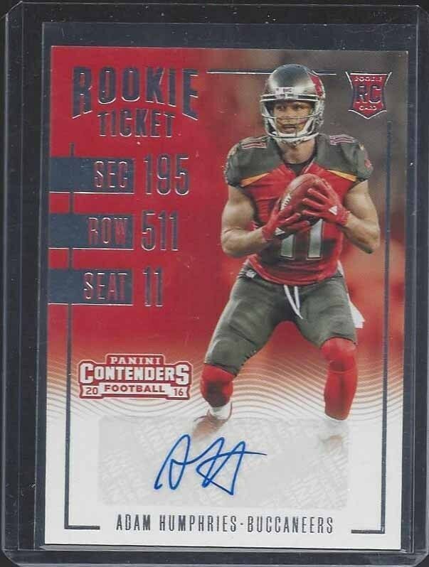 ADAM HUMPHRIES 2016 PANINI CONTENDERS BUCS ROOKIE TICKET TRUE RC AUTO #265