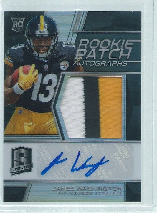 JAMES WASHINGTON 2018 PANINI SPECTRA PRIZM 3 COLOR PATCH AUTO RC #D 84/99