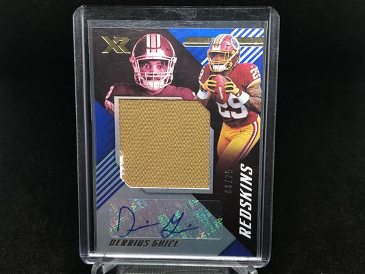 DERRIUS GUICE 2018 PANINI XR BLUE PATCH AUTO RC #D 8/25