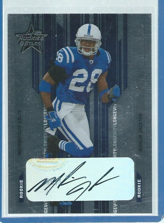 MARLIN JACKSON 2005 LEAF ROOKIES & STARS LONGEVITY AUTO SILVER RC #D 32/50