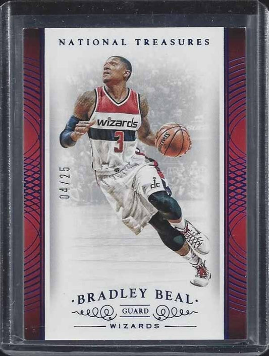 BRADLEY BEAL 2015 NATIONAL TREASURES BLUE CENTURY BASE #D 4/25