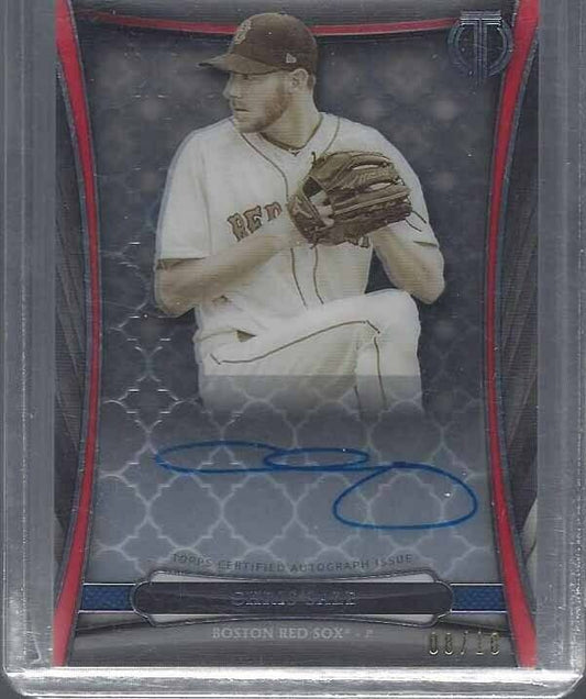 CHRIS SALE 2018 TOPPS TRIBUTE ON CARD RED SOX AUTO #D 8/10