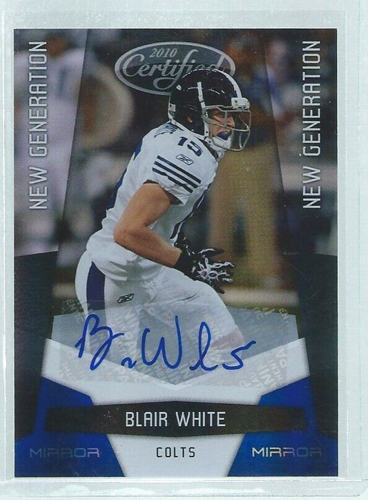 BLAIR WHITE 2010 PANINI CERTIFIED NEW GENERATION MIRROR AUTO BLUE RC #D 7/50