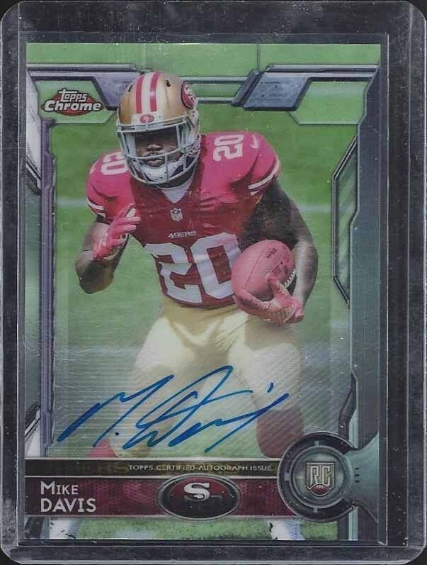 MIKE DAVIS 2015 TOPPS CHROME 49ERS ON CARD ROOKIE AUTO RC #139