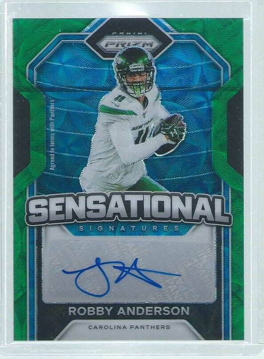 ROBBY ANDERSON 2020 PANINI PRIZM SENSATIONAL AUTO GREEN SCOPE PRIZMS #D 17/25
