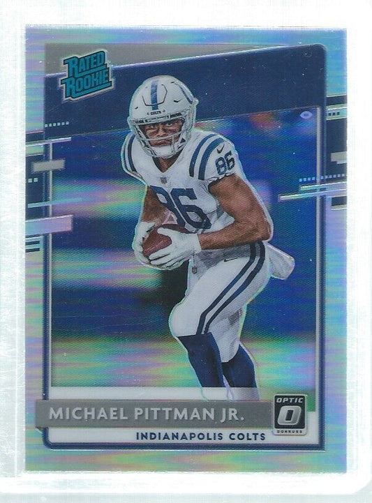 MICHAEL PITTMAN JR 2020 DONRUSS OPTIC RATED ROOKIE SILVER HOLO RC #172