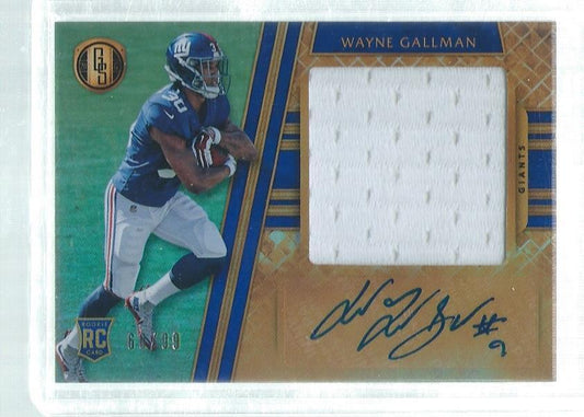 WAYNE GALLMAN 2017 GOLD STANDARD JERSEY AUTO ROOKIE RC #D 68/99