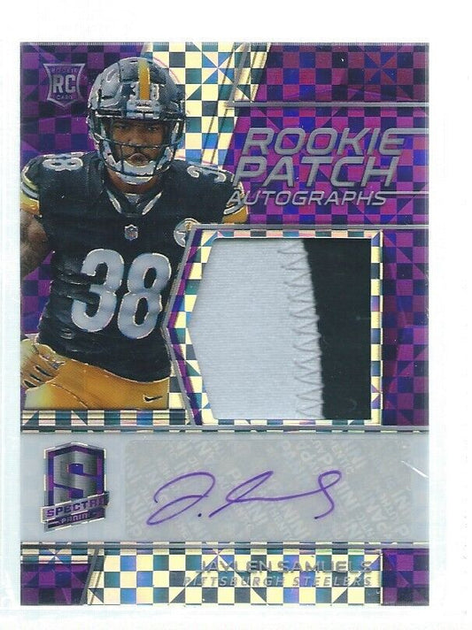 JAYLEN SAMUELS 2018 PANINI SPECTRA PURPLE PRIZM 2 COLOR PATCH AUTO RC #D /50