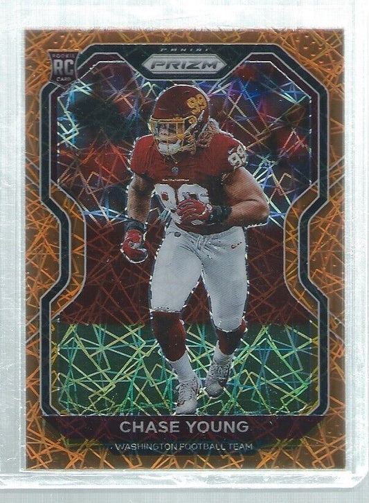 CHASE YOUNG 2020 PANINI PRIZM ORANGE LAZER PRIZMS ROOKIE RC #383