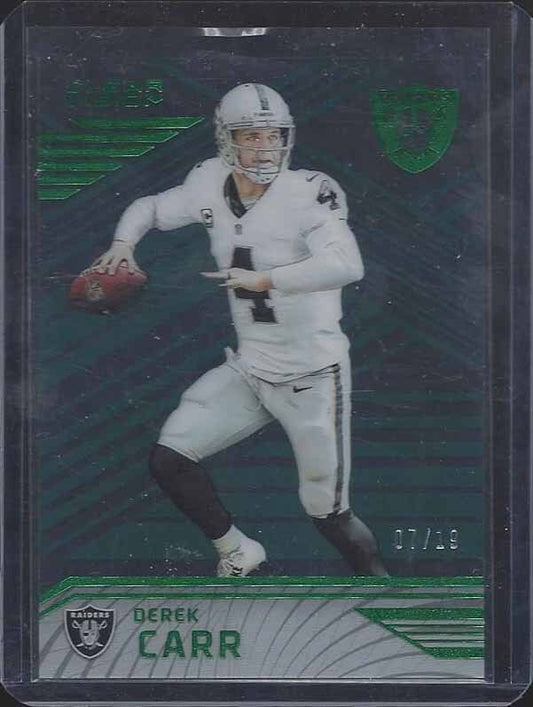 DEREK CARR 2016 PANINI CLEAR VISION GREEN ACETATE #D 7/19