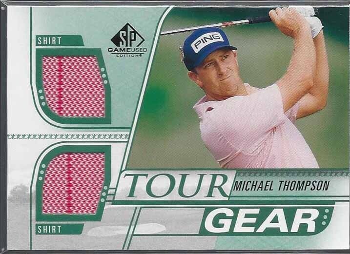 MICHAEL THOMPSON 2021 SP GAME USED GOLF TOUR GEAR DUAL WORN SHIRT RELIC