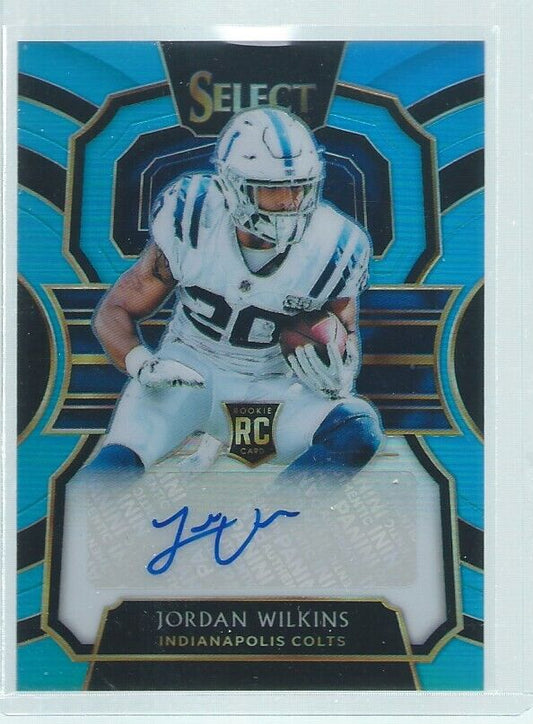 JORDAN WILKINS 2018 PANINI SELECT PRIZM AUTO BLUE RC #D 40/49