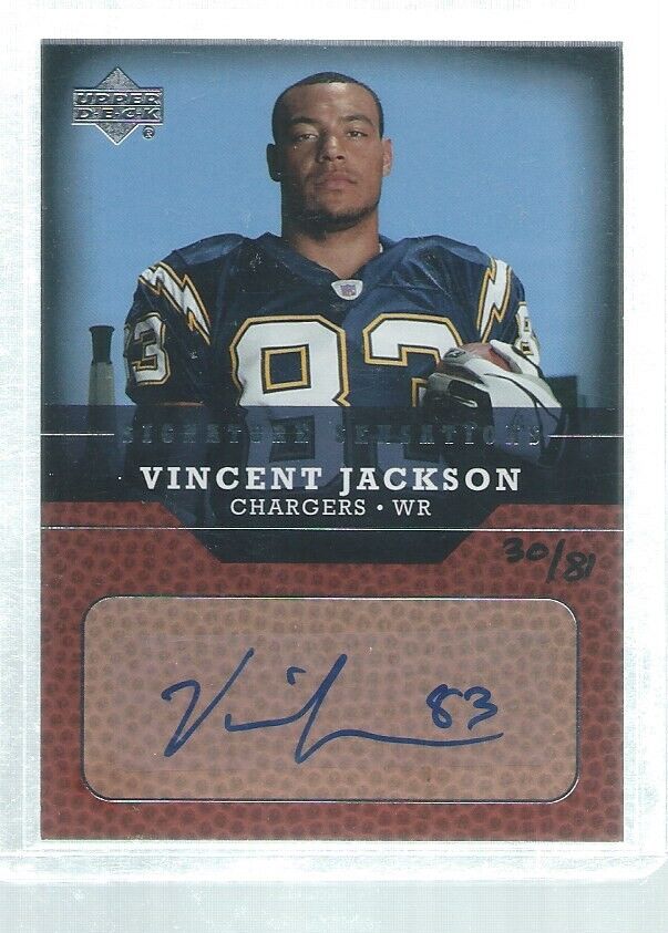 VINCENT JACKSON 2005 UPPER DECK SIGNATURE SENSATIONS AUTO RC #D 30/81