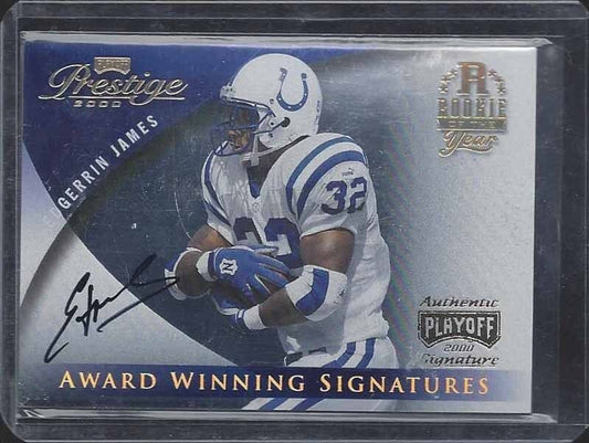 EDGERRIN JAMES 2000 PRESTIGE AWARD WINNING SIGNATURES ON CARD COLTS AUTO #21
