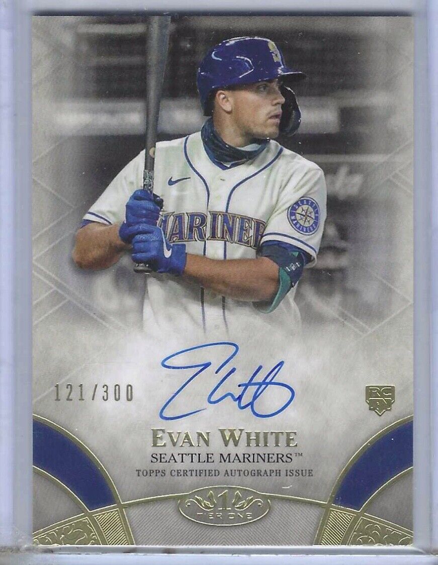 EVAN WHITE 2021 TOPPS TIER ONE BREAK OUT ROOKIE ON CARD AUTO RC #D 121/300