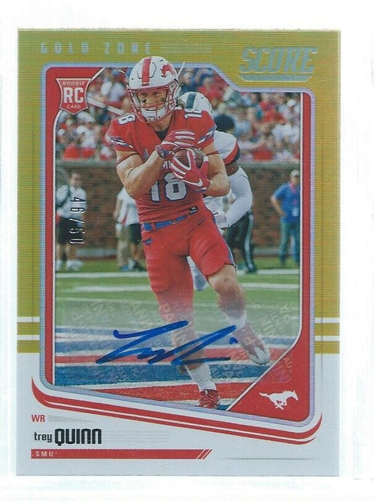 TREY QUINN 2018 PANINI SCORE AUTO GOLD ZONE RC #D 46/50