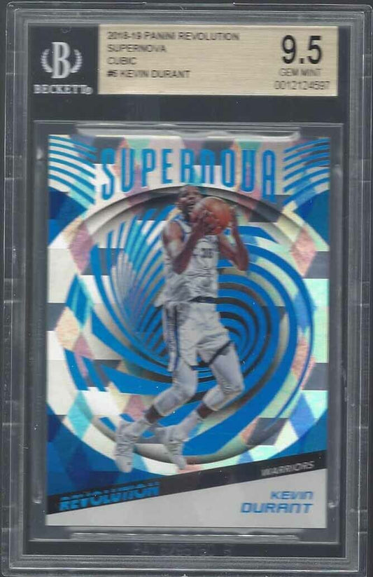 KEVIN DURANT 2018-19 REVOLUTION SUPERNOVA CUBIC #D 15/50 BGS 9.5 GEM MT POP 1/1