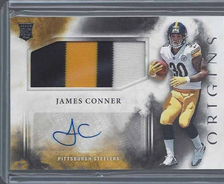 JAMES CONNER 2017 PANINI ORIGINS RPA 3 COLOR STEELERS PATCH AUTO RC #118