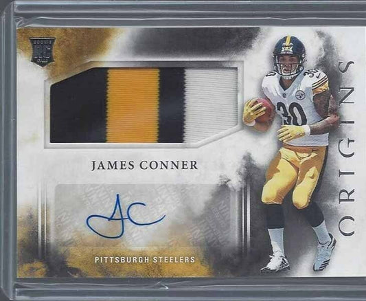 JAMES CONNER 2017 PANINI ORIGINS RPA 3 COLOR STEELERS PATCH AUTO RC #118