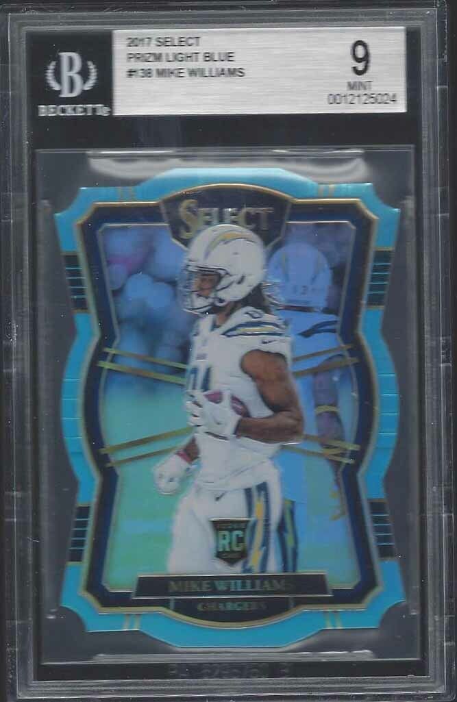 MIKE WILLIAMS 2017 SELECT LIGHT BLUE PRIZM DIE CUT RC #D 47/99 BGS 9 POP 1/1