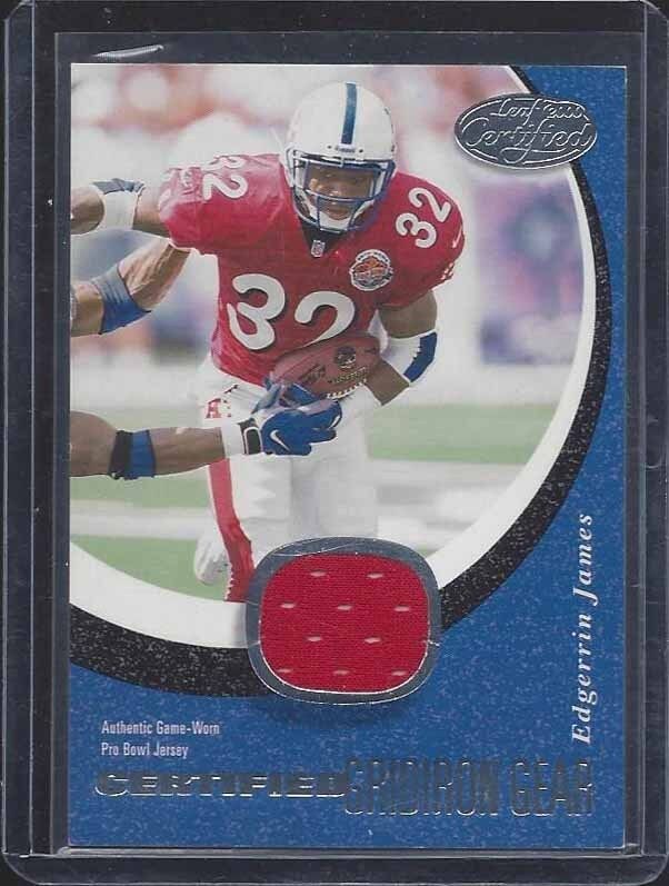 EDGERRIN JAMES 2000 LEAF CERTIFIED GRIDIRON GEAR PRO BOWL GU JERSEY #D 164/300